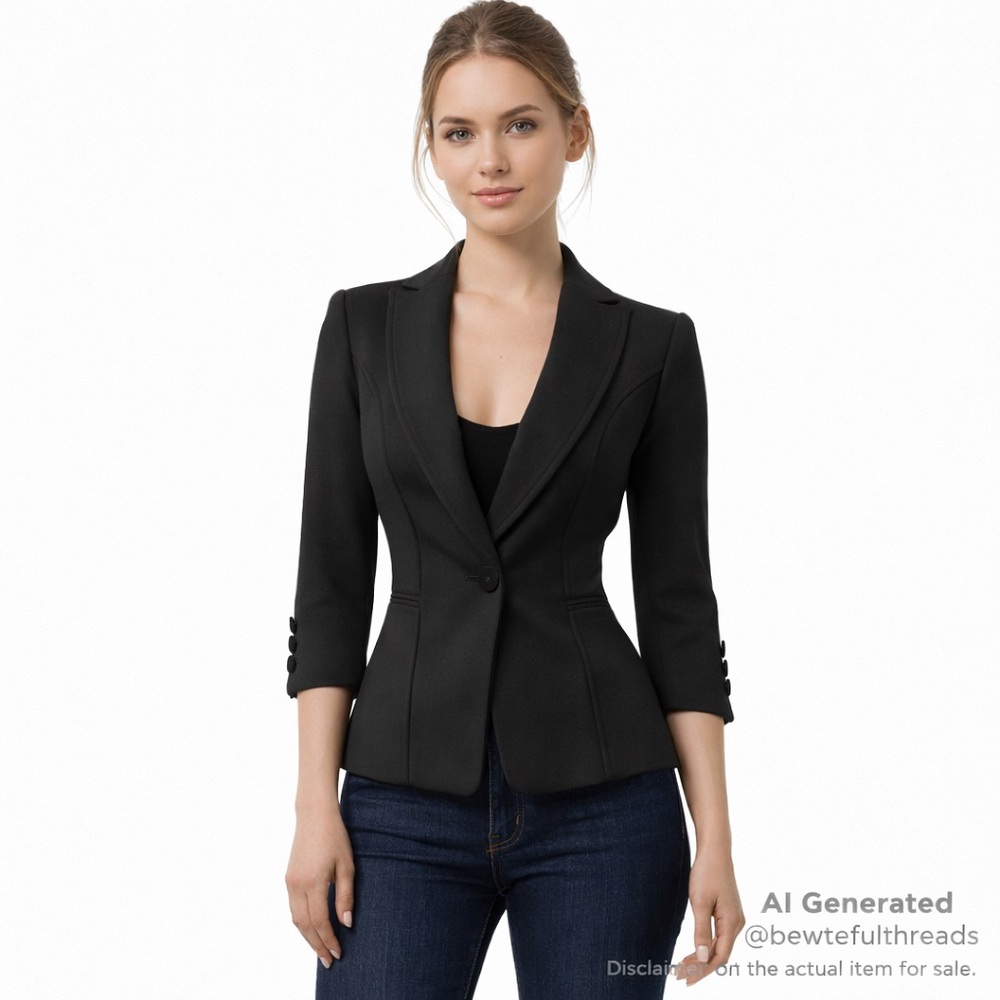White House Black Market Size 0 Black Snatched Waist Blazer